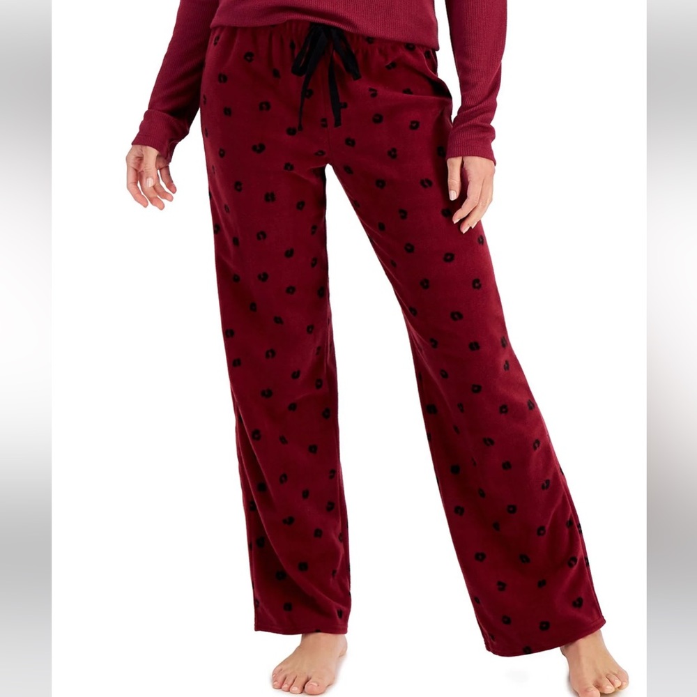 JENNI LONG-SLEEVE WAFFLE TOP & FLEECE BOTTOMS PAJAMA SET SIZE XXL - Picture 3 of 7
